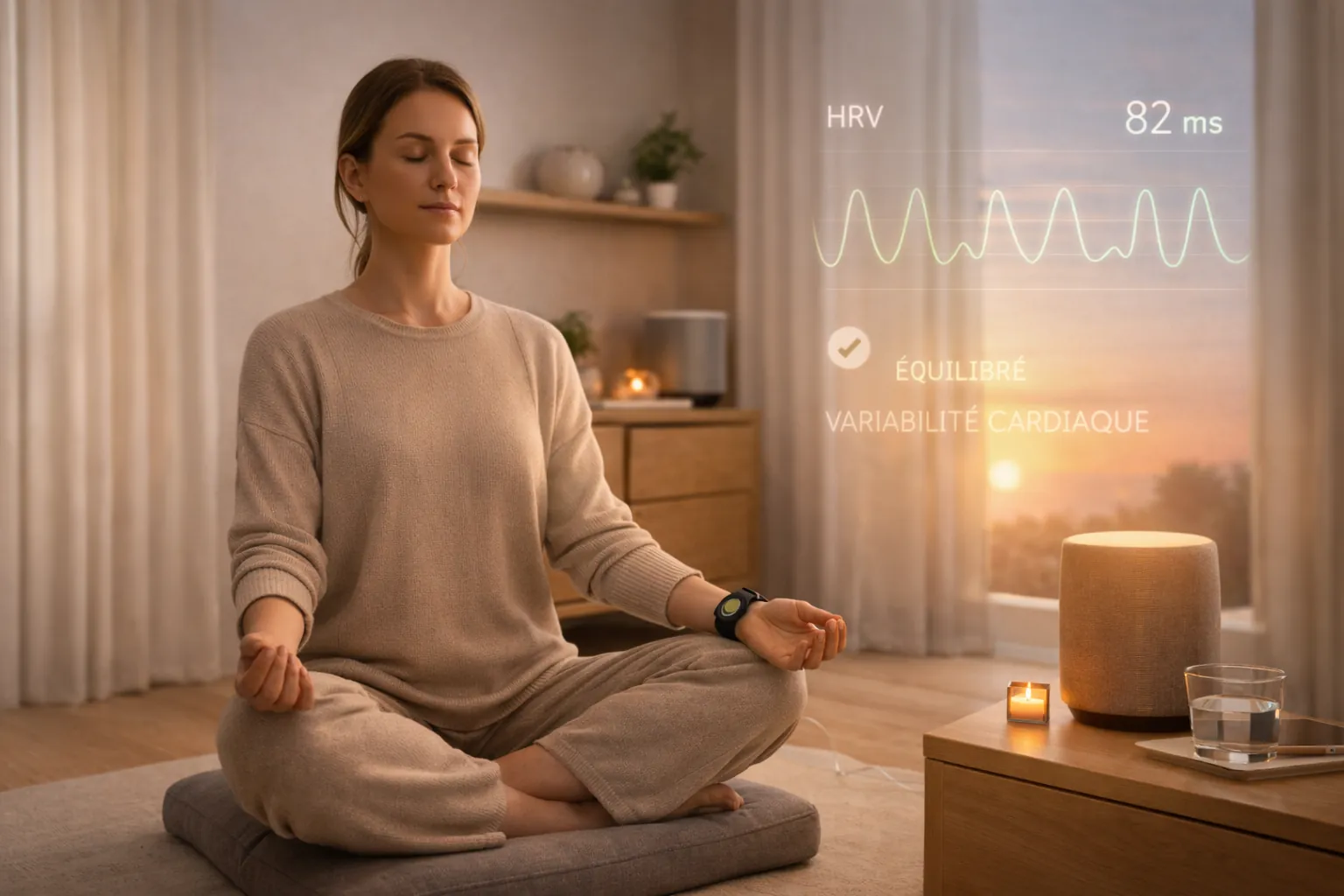 Personne pratiquant la cohérence cardiaque en pleine nature pour gérer son stress